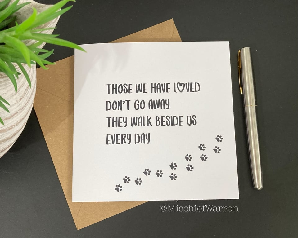 Pet Sympathy Card for Dog or Cat Loss