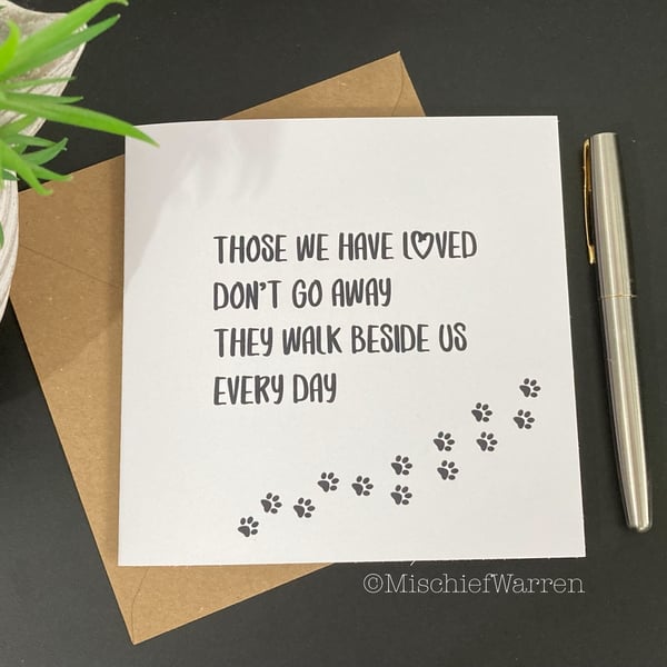 Pet Sympathy Card for Dog or Cat Loss