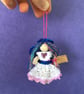 Tiny Purple, Blue And Pink Hair Fairy Doll Decoration 