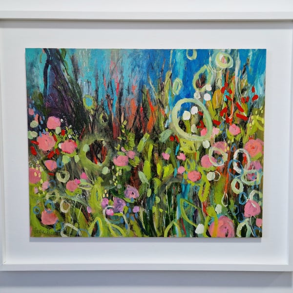  Original Abstract floral painting by Jackie Reynolds Artist