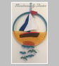 Sailing boat crochet art