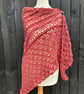 Organic merino wool rich Cherry Triangle lace shawl  - Image 3