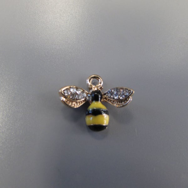 Small Bee Charm with Diamante Wings