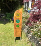 Fused Glass & Reclaimed Wood Sunflower Garden Art  - Image 7