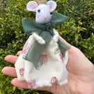 Heirloom Felt Mouse In Vintage Rose Dress