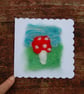 Birthday card Mushrooms  -  Needle felt wool  -Mushroom,  Toadstool - Image 1