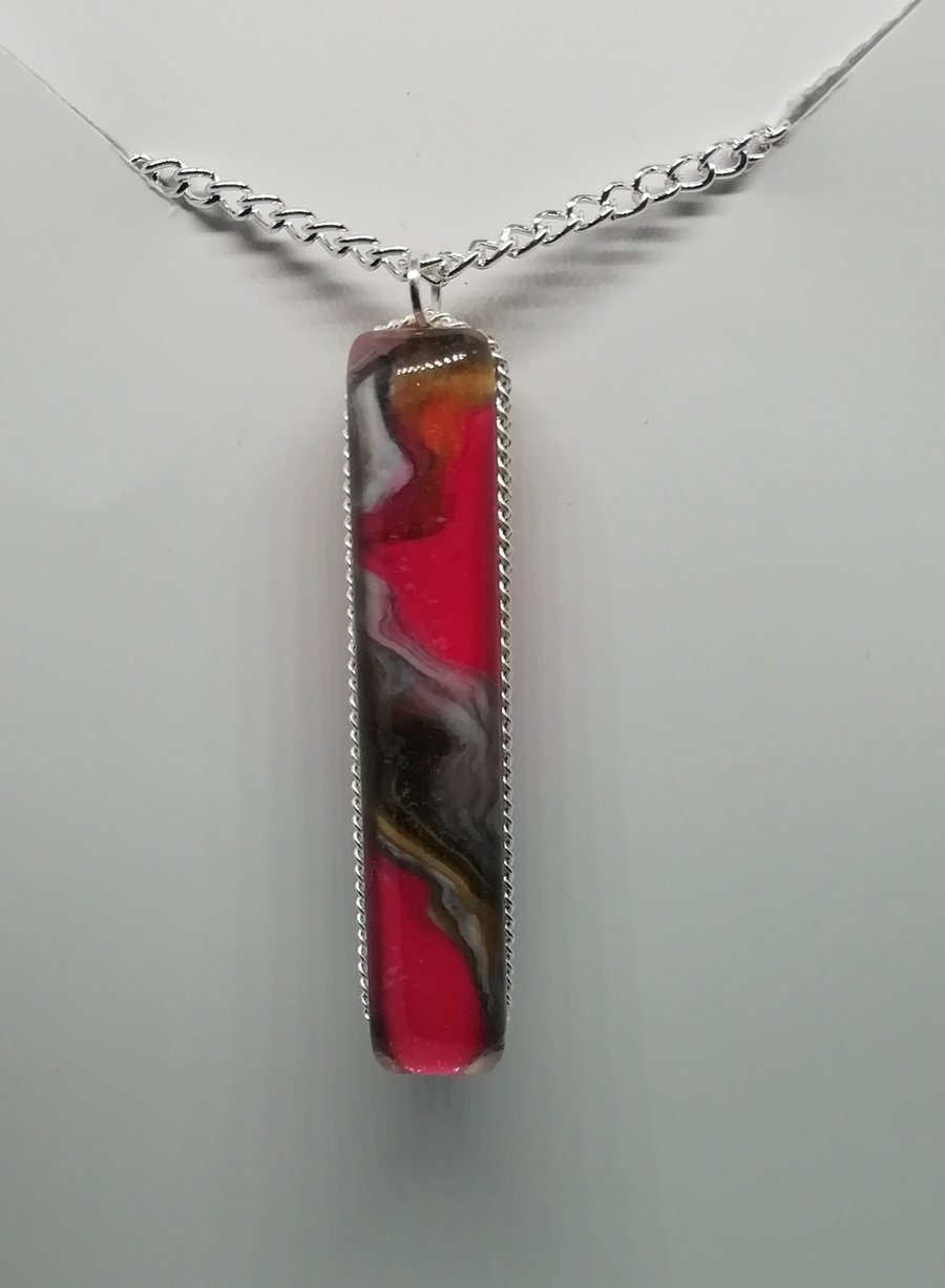 Marble clay glass pendant 