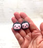 Pastel pink pumpkin fabric dangle earrings Halloween jewellery - Image 5