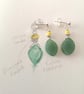Marquise green Aventurine and yellow drop earrings  - Image 2