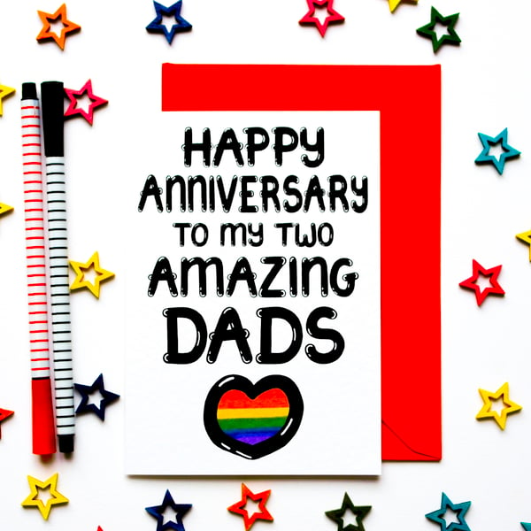 Anniversary Card For Two Dads, Gay Anniversary Card