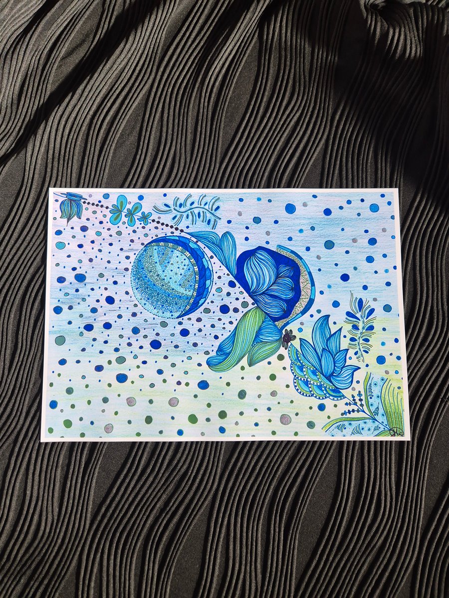 Abstract Art Print - A4 Unframed Zentangle - Wonderland