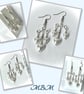 Silver Chandelier Heart Bead Earrings