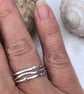 Wave Stack Ring, silver stack ring, bubbles ring, mixed metals,  - Image 7