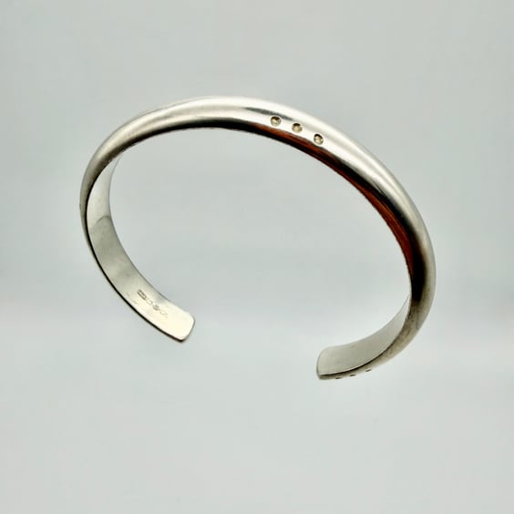 Solid Silver Men's Cuff Bracelet, Handmade, Hallmarked