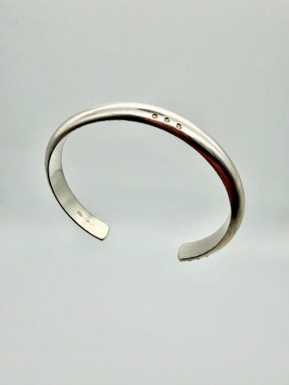 Solid Silver Men's Cuff Bracelet, Handmade, Hallmarked