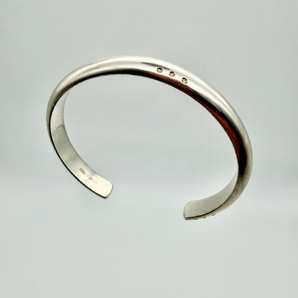 Solid Silver Men's Cuff Bracelet, Handmade, Hallmarked