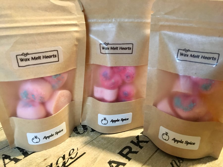 Apple Spice Scented Bag of 6 Soy Wax Melt Hearts