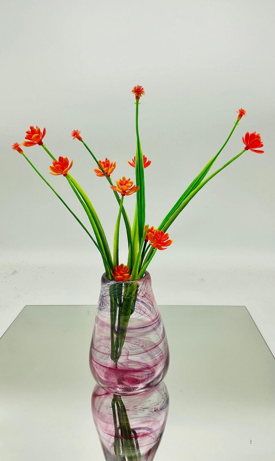 Lilac Ruby Swirly Vase