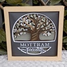 Family tree personalised 3d layered shadow box frame, personalised gift, family