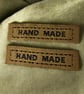 Woven “Hand Made” craft labels Brown
