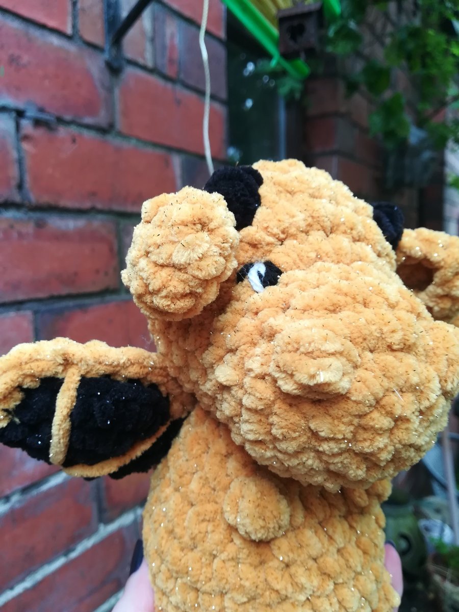 Yellow Sparkle Dragon Crochet Amigurumi 