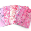 Mixed pack of 5 printed marbled paper cards