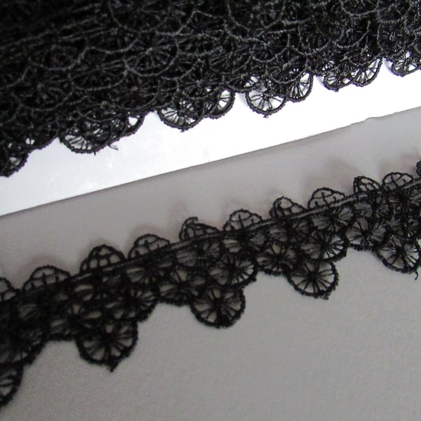 Black Venise Guipure Lace sold by the metre