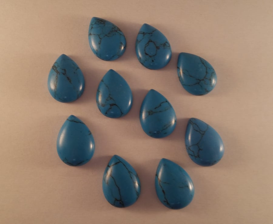 Turquoise 25x18mm Teardrop Cabochon