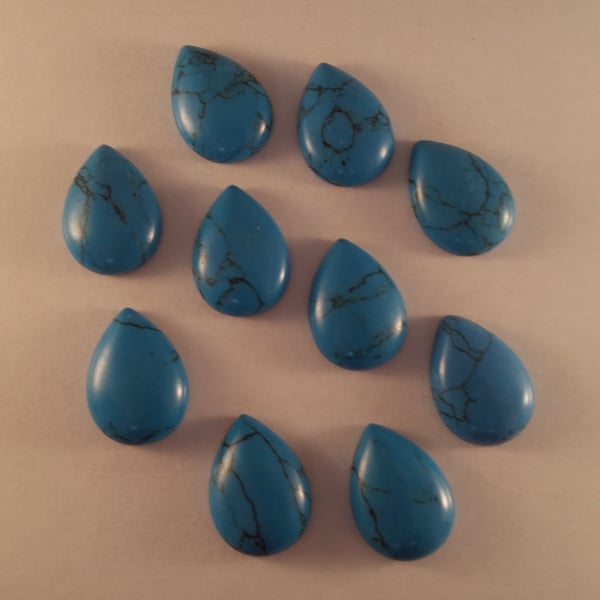 Turquoise 25x18mm Teardrop Cabochon