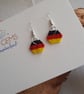 Hexagonal German Themed Flag Beadwork Earrings - Image 4