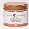 Maple Aromatics Lavender and Lemon Soy Wax Rose Gold 150g Candle Tin