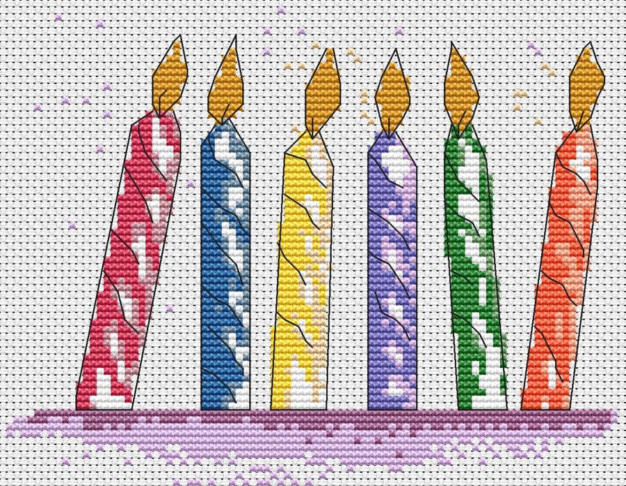 Candles Counted Cross Stitch Pattern (ABP01)