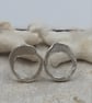 One of a Kind Sterling Silver Organic Circle Stud Earrings – Handmade Sculptural