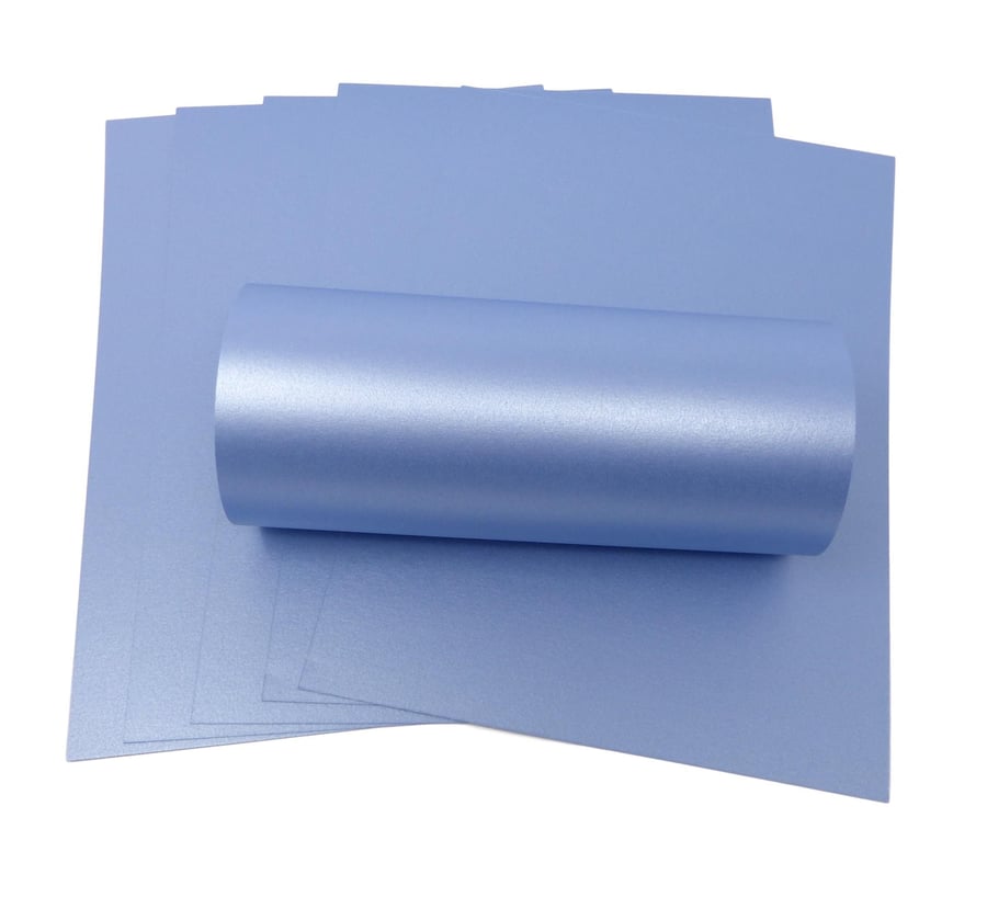 10 Sheets A4 Maya Blue Shimmer Pearlescent Double Sided Card Quality 300gsm 110l