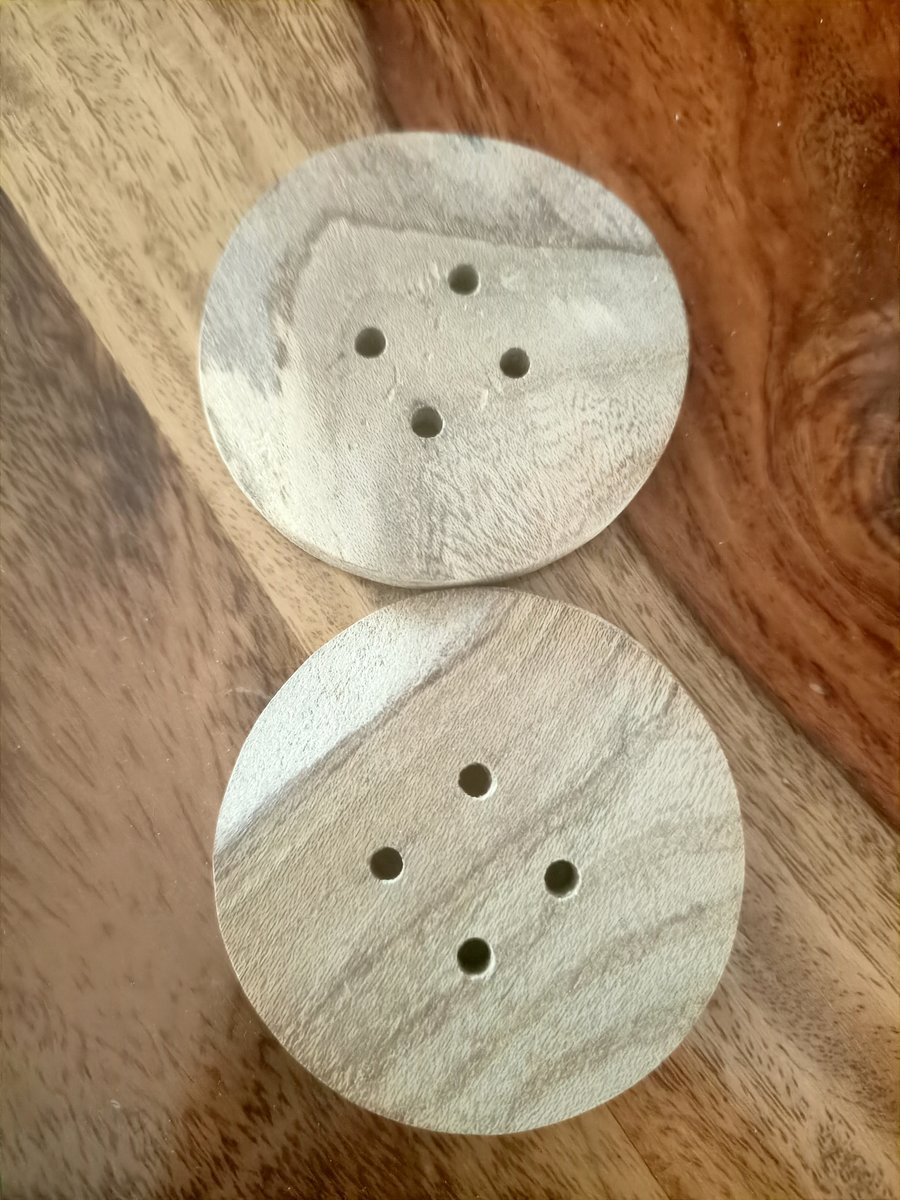 Button Scottish Elm wood Handmade Buttons Pack of 2. ( Ref BE1 )