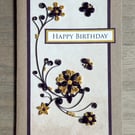Quilled floral birthday card