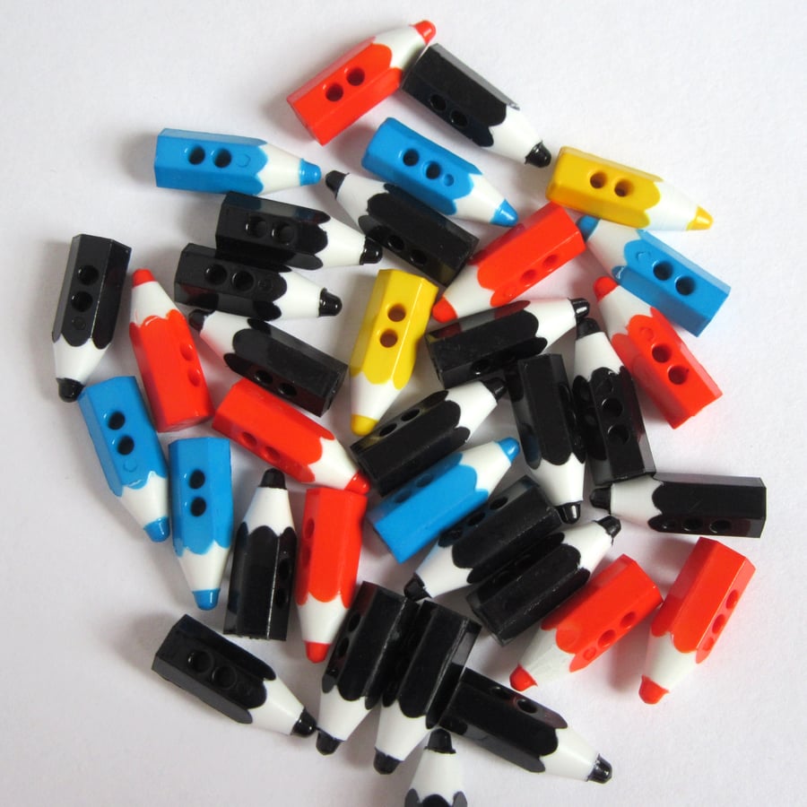 Pencil Shaped Buttons x35 