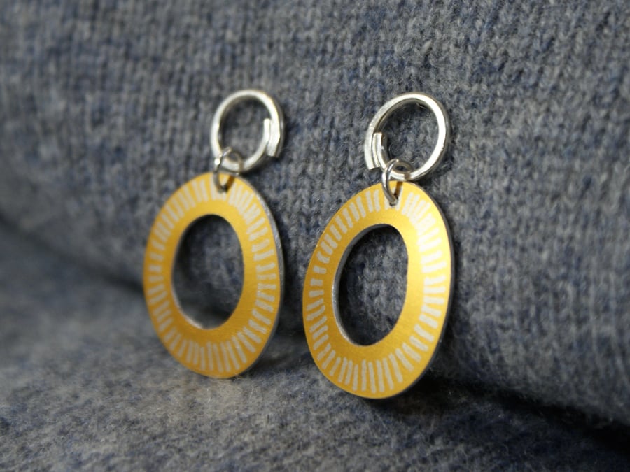 Coastal yellow drop earrings