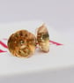 Gold Welsh Poppy Earrings: 9ct Gold with Sterling Silver - Image 2