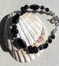 Black Agate & Black Onyx Gemstone Charka Beaded Bracelet "Magic" - Image 2