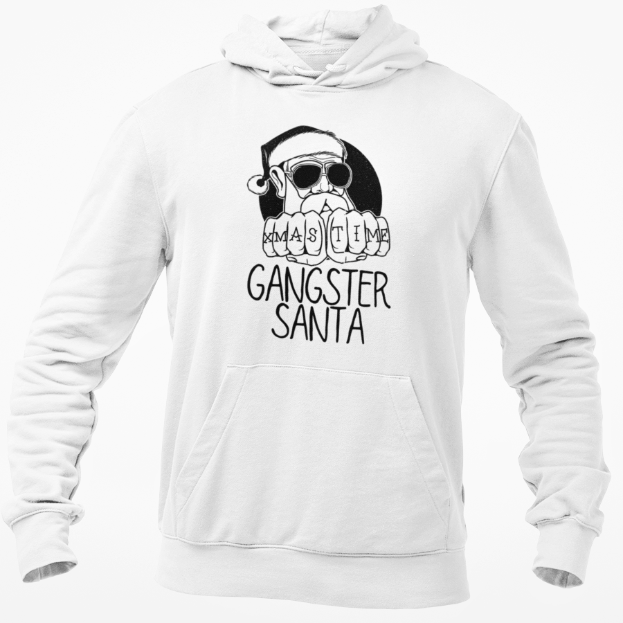 Gangster SANTA - Funny Rude Novelty Christmas HOODIE Funny Christmas gift