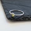 Exclusive Folksy Price HANDMADE Sterling Silver Skinny Peridot Scratch Ring