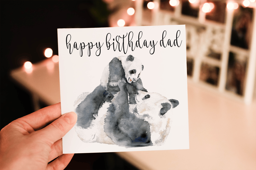 Dad Birthday Card, Panda Bear Birthday Card, Card for Dad, Dad Birthday Card