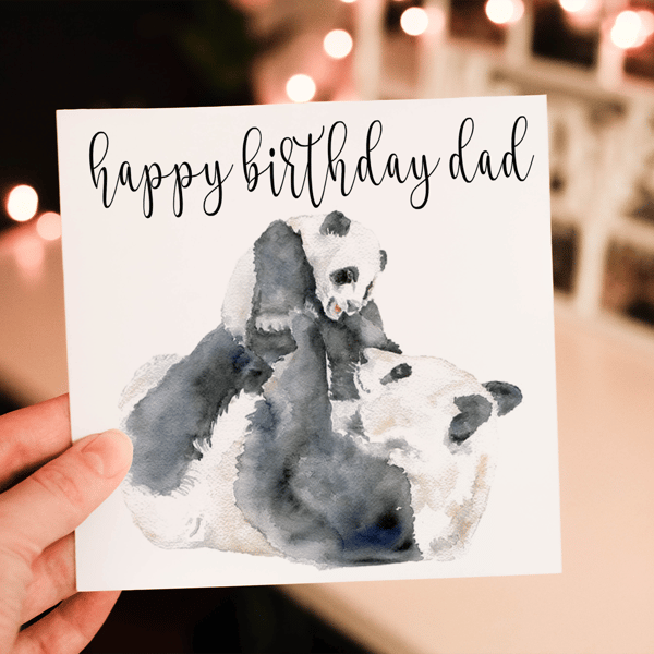 Dad Birthday Card, Panda Bear Birthday Card, Card for Dad, Dad Birthday Card