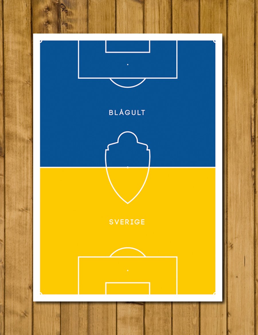 Sverige - Sweden - Pitch Perfect - Blagult - Sverige fotbollskons - Various Size
