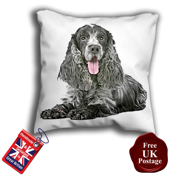 Blue Roan Cocker Spaniel Cushion Cover,