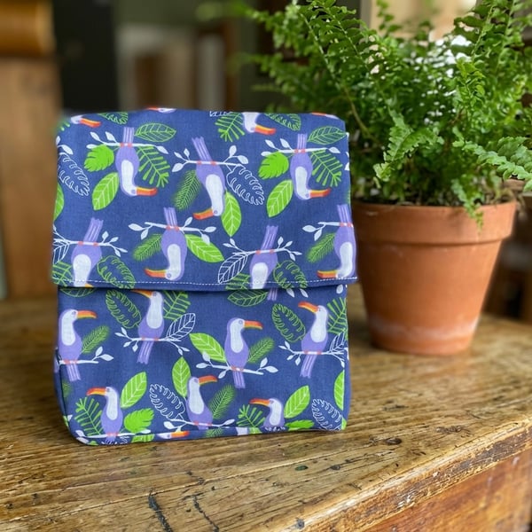 Tropical Toucan Handmade Insulated Lunch bag 