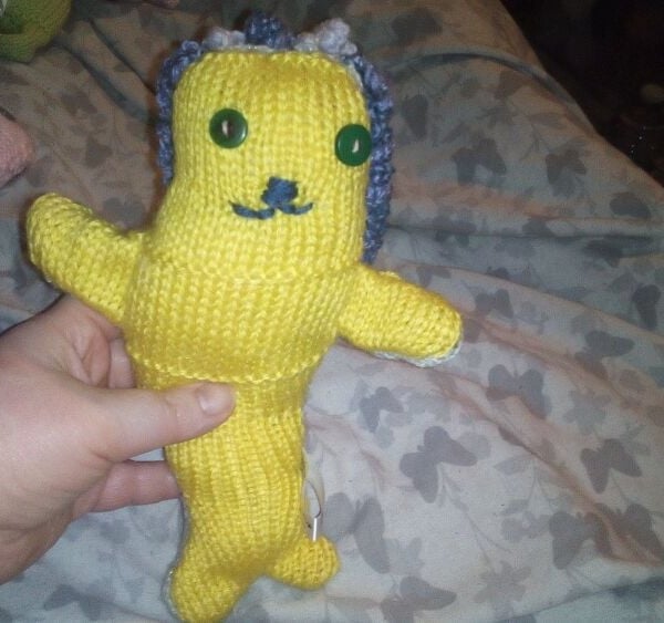 Yellow & Glitter Grey Midi Mermaid with Glitter Lilac Purple Hair Knitted By KM