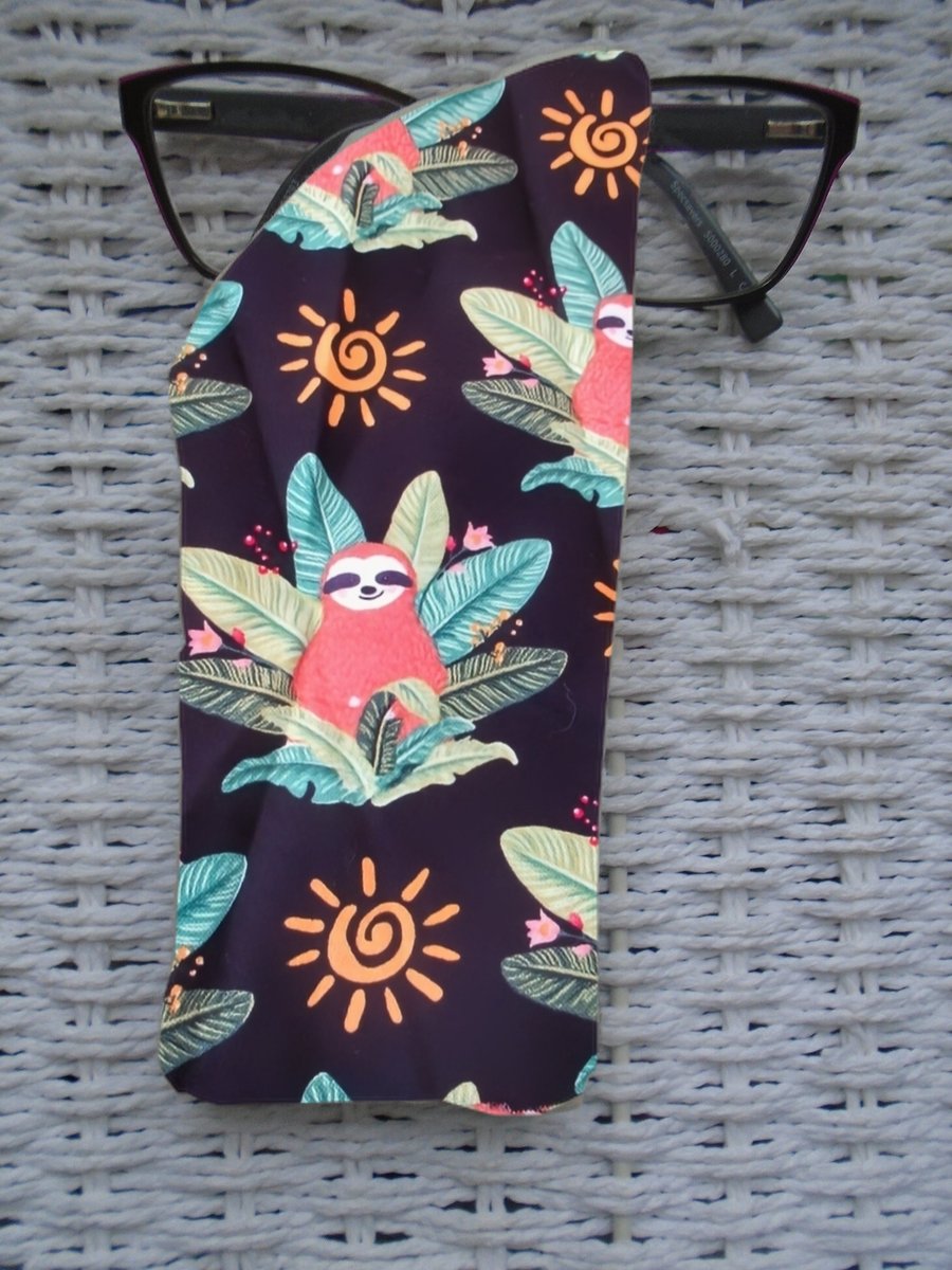 Cute Sloths Cotton Glasses Case 