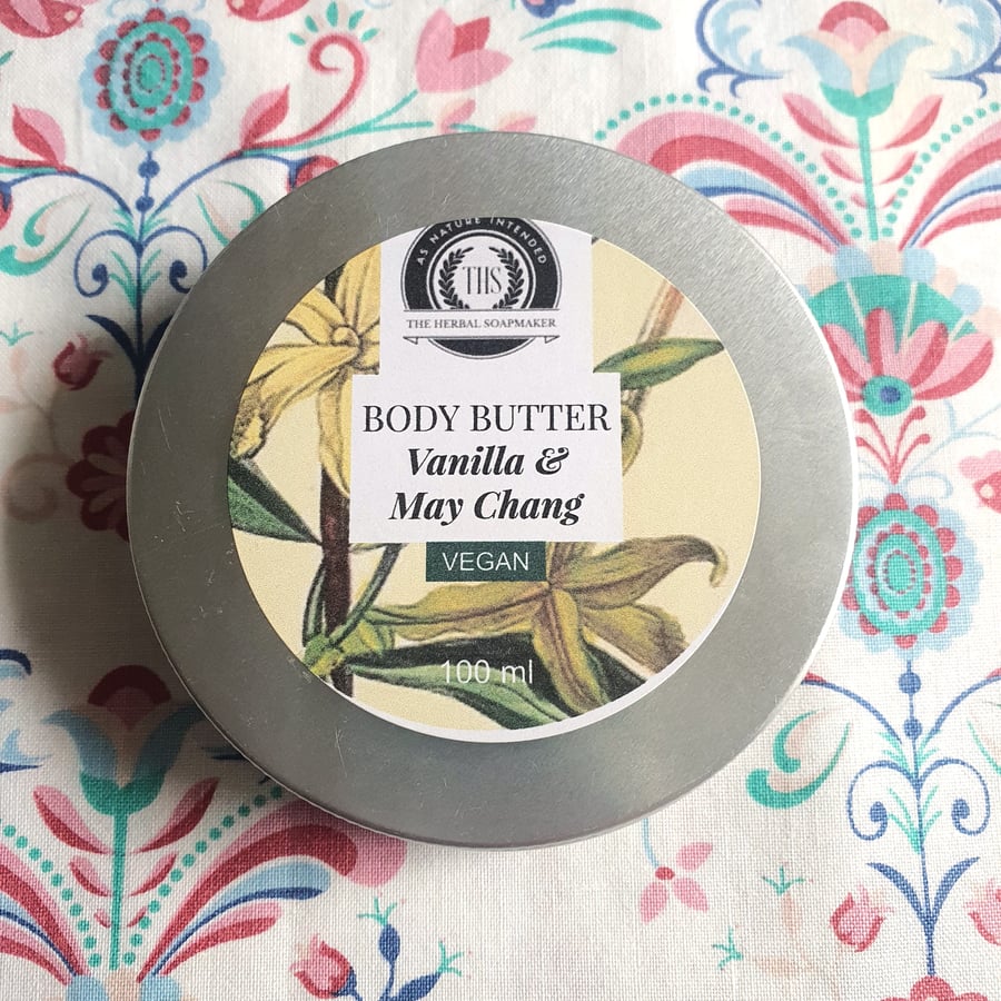 Vanilla & May Chang, whipped body butter, vegan